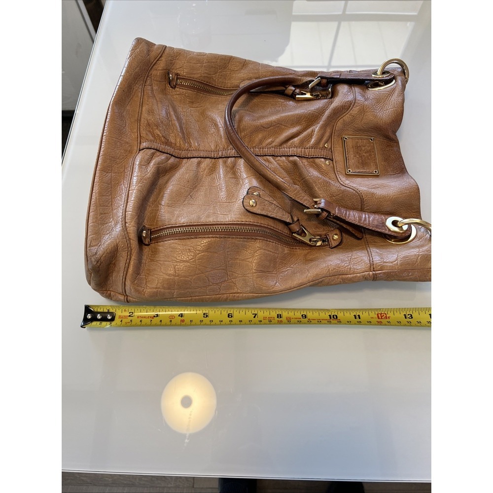 B Makowsky Camel Handbag Purse Animal Print Leather VTG Y2K - Picture 10 of 12